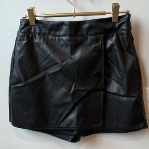 Vegan leather skort